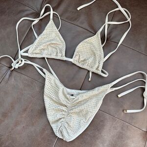Dolcessa Swim Cream Perforated Bikini